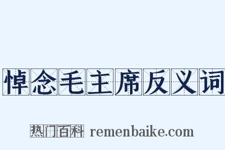 悼念毛主席反义词是什么意思的图片